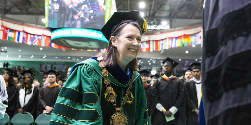 Binghamton University President Anne D'Alleva will be inaugurated as the University's eighth president during a formal investiture ceremony on Oct. 2, 2026.