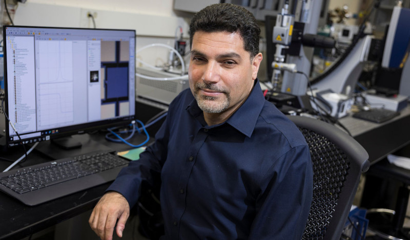Professor Mohammad Younis, a faculty member at the Thomas J. Watson College of Engineering and Applied Science's Department of Mechanical Engineering, researches microelectromechanical systems (MEMS).