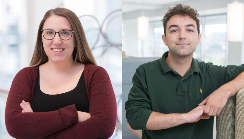 Clinical Assistant Professor of Pharmacy Practice and Menner Family Endowed Faculty Fellow Mia Lussier, P3 PharmD student Francis Depalo