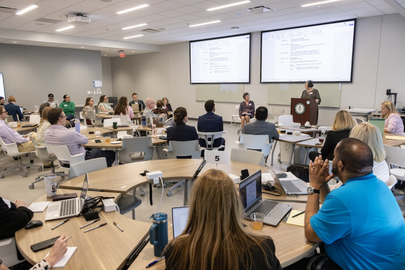 A Binghamton symposium, attended by deans from northeast schools and colleges of pharmacy, as well as Binghamton faculty, highlighted key pillars for developing and retaining successful pharmacy faculty across all career stages, and created a forum for networking and discussion.