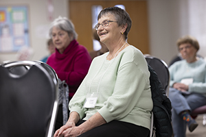 Eileen Ozvold ’84 takes part in a Lyceum class.