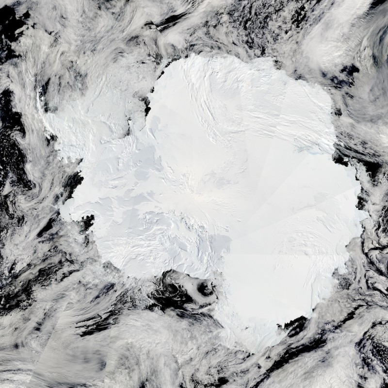 An image of Antarctica as seen from space.