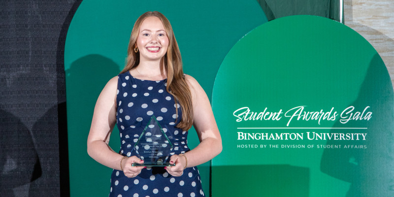 Kayla Williams received the Undergraduate Student Employee of the Year Award at the 2026 Student Awards Gala.
