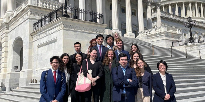 Students participating in the CONNECT program had an employer visit at the U.S. Capitol in April.
