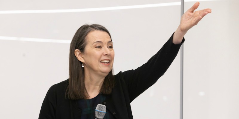 University President Anne D'Alleva visited Decker College of Nursing and Health Sciences on Nov. 18 to speak and listen to Decker faculty and staff during her listening tour.