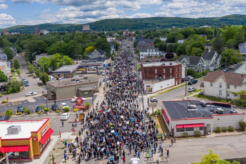 A recent Black Lives Matter march in Binghamton, New York.