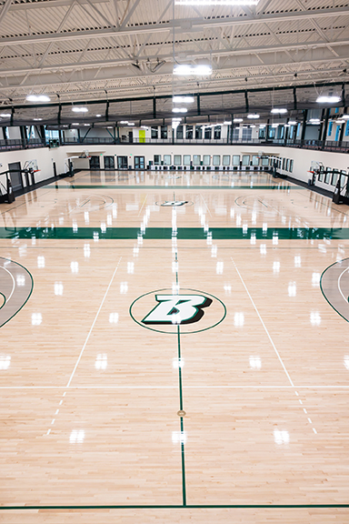 The East Gym expansion offers three new hardwood courts.