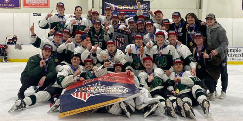 On March 15, Binghamton's men's club ice hockey team won the DII AAU College Hockey National Championship at the Ice Line Quad Rinks in West Chester, Pa.