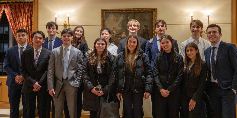 14 Binghamton University students attended an Employer Trek at Crédit Agricole Corporate Investment Bank as part of the 2023 NYC CONNECT networking week.