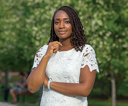 Rachel Lubinga, Senior integrative neuroscience major from Kampala, Uganda. Project: Menstrual Hygiene and the Attainment of Adequate Education for Adolescent Girls.
