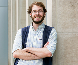 Phillip Cornelius, Senior English major from Ithaca, N.Y. Project: Binghamton’s Bright Red Bookshelves