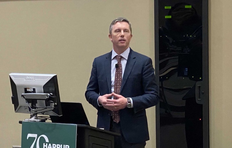 Professor Matt Johnson delivers the 2020 Harpur Dean's Distinguished Lecture on March 10, 2020, at the Innovative Technologies Complex.