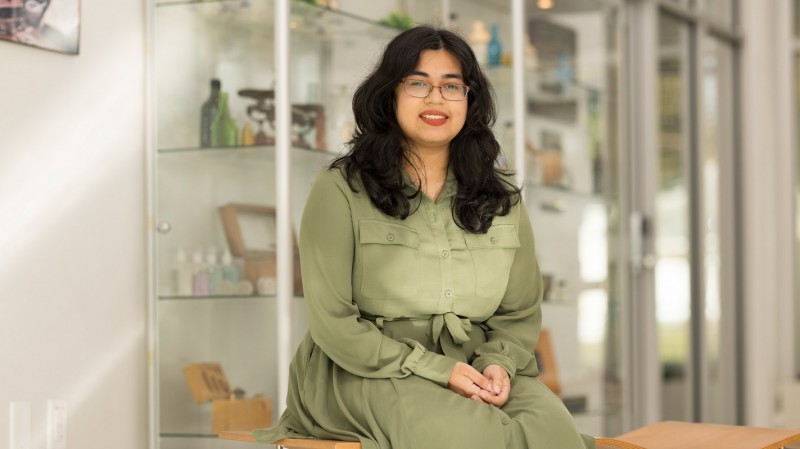 First-year Pharmacy student Lamya Islam says after some encouragement from her brother, she decided to follow in his footsteps at Binghamton University for her doctoral degree.