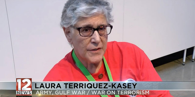 Laura Terriquez-Kasey retired from active duty in the U.S. Army in 1993. She also spent 11 years as an Army reservist. In November 2022, she participated in an Honor Flight to Washington, D.C., in recognition of her service.