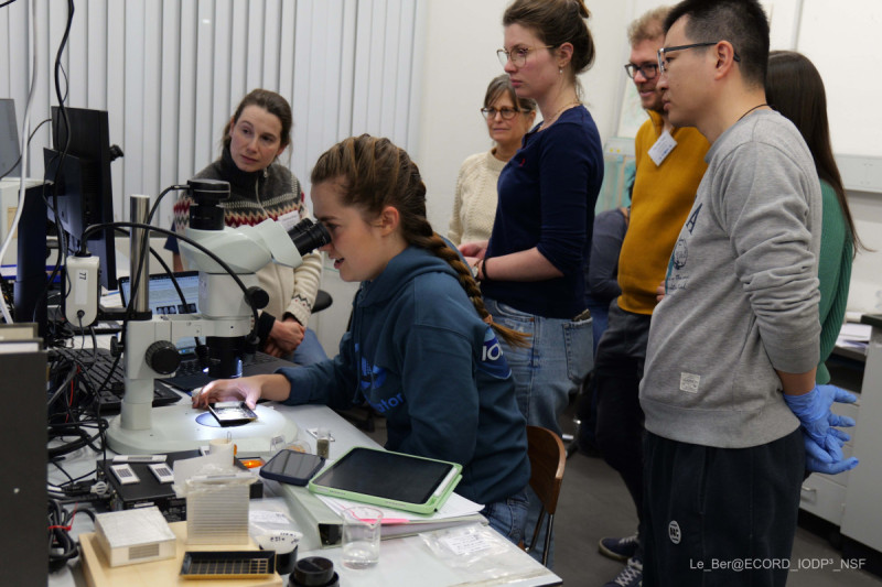 Earth Sciences doctoral student Gretl King, center, conducted marine research in Germany as part of an expedition funded by the National Science Foundation and the International Ocean Drilling Program.
