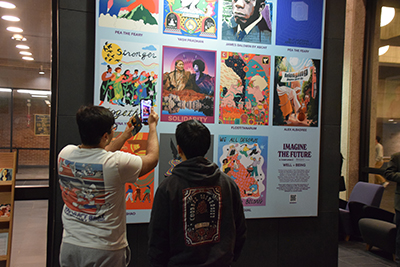 Visitors viewing the 