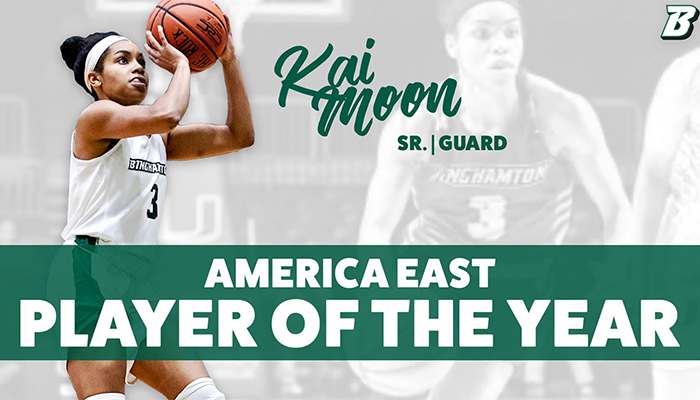 Senior guard Kai Moon has been selected as the America East Women's Basketball Player of the Year.