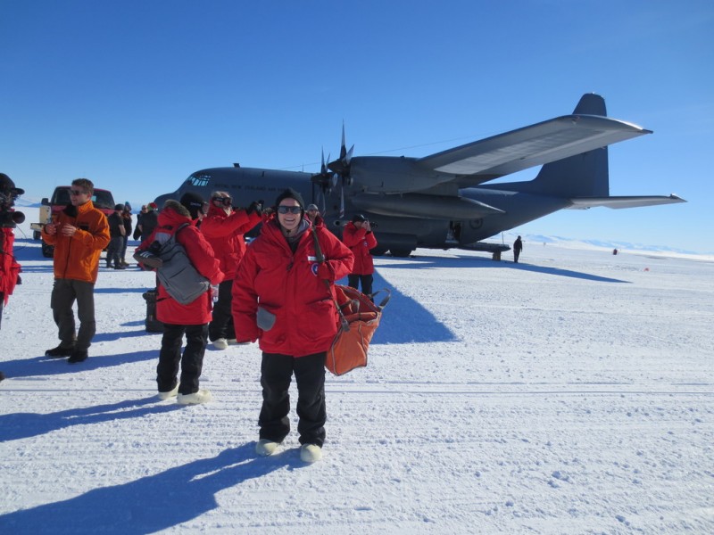 Assistant Professor of Geological Sciences and Environmental Studies Molly Patterson during field work for the Subglacial Antarctic Lakes Scientific Access Project (2018-2019).