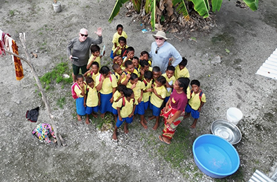 Besides research, Carl Lipo and his colleagues discussed archaeology with Ontong Java school children.