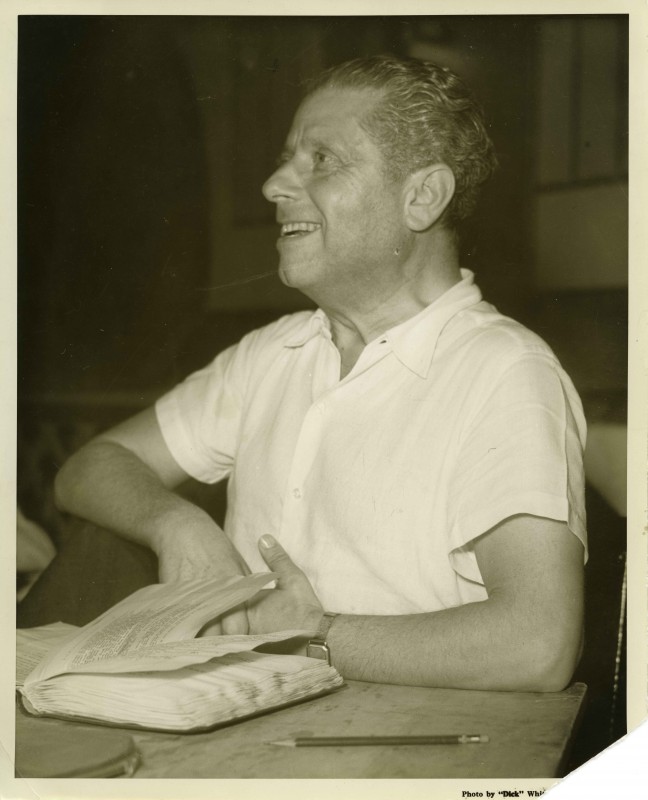 Reinhardt with a promptbook at a rehearsal for 