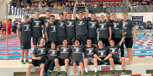 The Binghamton University men's swimming & diving team took second place in the America East Championships this year.