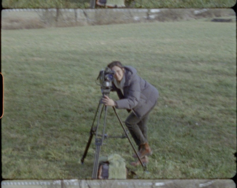 A still from one of Sofia Theodore-Pierce's films, showing herself in the process of filmmaking.