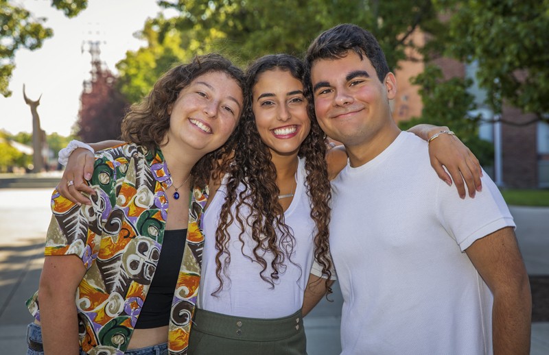Lizzie Nutig, left, Rachel DiSibio and Daniel Singh Guzman spent their summer at the Refugee Family Reunification Clinic at Sheffield Hallam University in Great Britain.