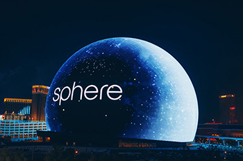 Sphere features a 580,000-square-foot LED exterior display and a 160,000-square-foot LED interior display in Las Vegas.