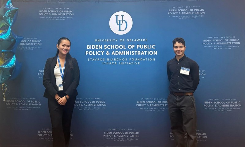 Sophomores Madison Hernandez (left) and Matthew Heffer (right) joined more than 100 undergraduates from across the United States for a deep dive into the future of respectful debate.