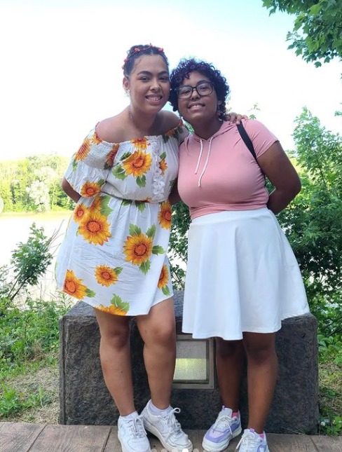 Binghamton University student Evie Tordesillas (left) and her twin sister Ely (right). The two collaborated to create an animated poem for Evie's anthropology class.