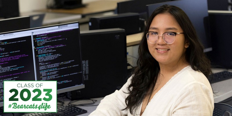 Beatrice Arana ’23 is getting her bachelor's in computer science this May, but she will return in the fall as part of Watson College's 4+1 master's program.