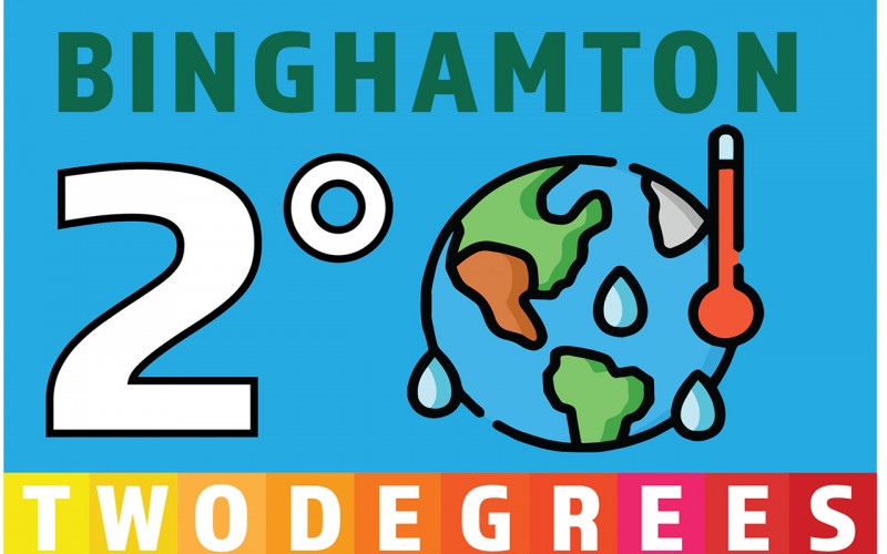 The logo for the Binghamton 2 Degrees initiative