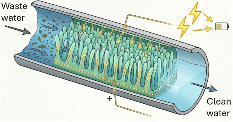 Villi-inspired biobatteries could be installed in wastewater pipes to produce electricity.