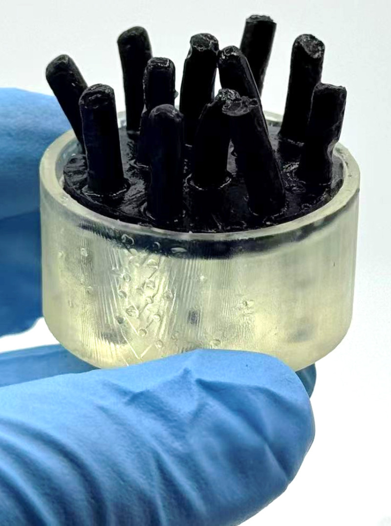 The Binghamton University team manufactured various sizes of villi-inspired biobatteries to see which ones provided optimum electric output.