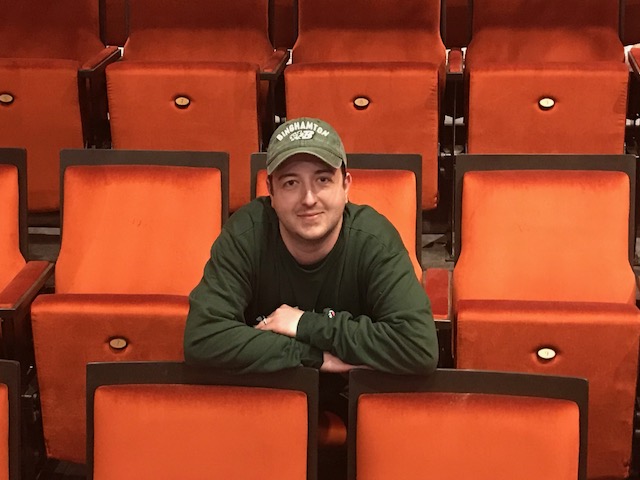 Clarence Hause sits in the seats at Stages Repertory Theatre in Houston, Texas.