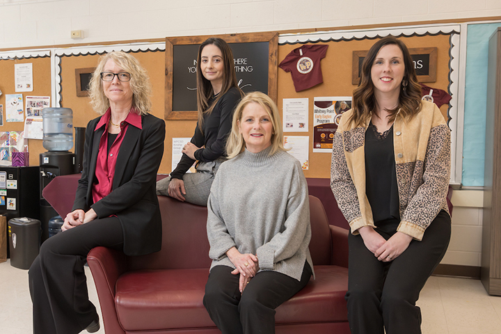 The BUCS team at Whitney Point includes (from left) Superintendent Jo-Ann Sexton; Kristin Galusha, mental health site supervisor; and Community Schools coordinators Julie Jurena and Beth Whittake.