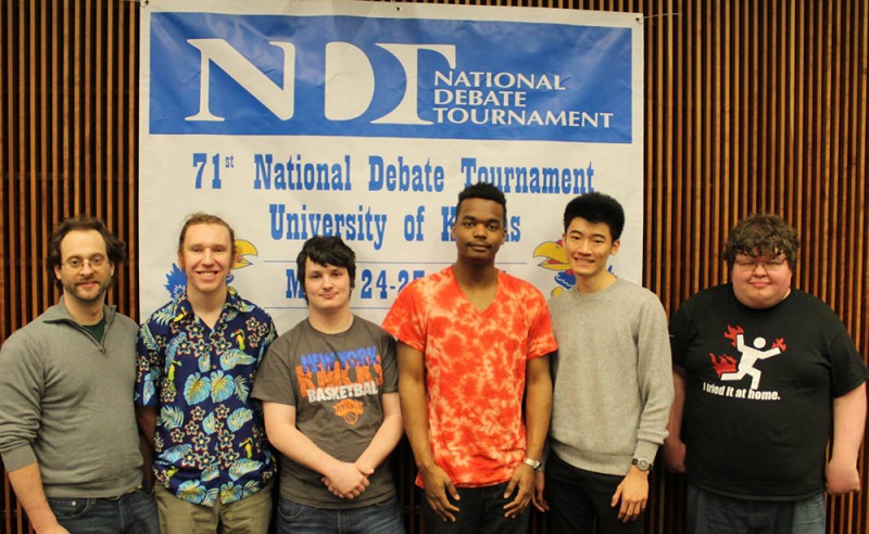 Jason Smith and the rest of the Binghamton Speech and Debate Team at the National Debate Tournament in Kansas in March.