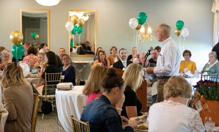 Binghamton University President Harvey Stenger told the audience that, from its inception in 1969, the Decker School of Nursing has been at the forefront of changes in the profession, and its curriculum has always looked to address pressing challenges in our community, state and nation.