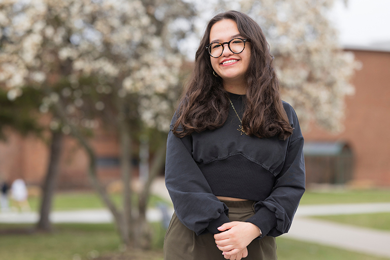 Iris DeFino will graduate with degrees in political science and human rights on her way to a career in law.