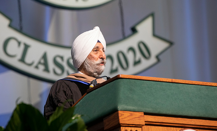 Dean Upinder Dhillon speaks at SOM's virtual Commencement ceremony