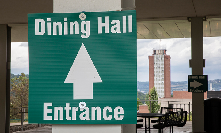 Dining halls will have one clearly marked entrance and exit