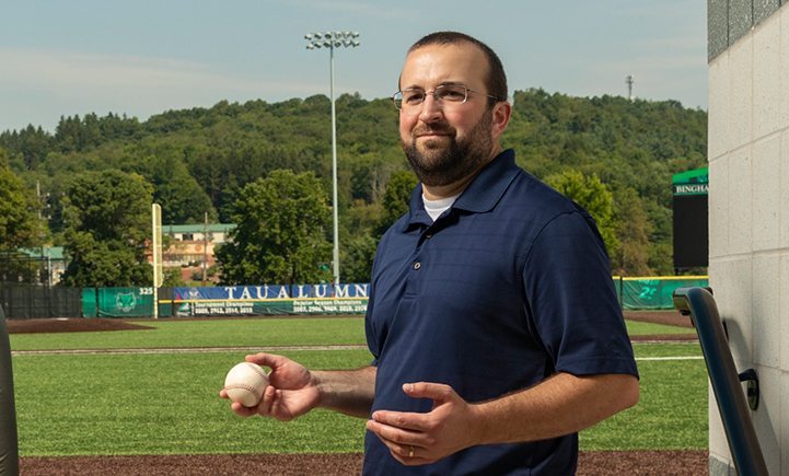 Rory Eckardt at the Binghamton University Varsity Baseball Field