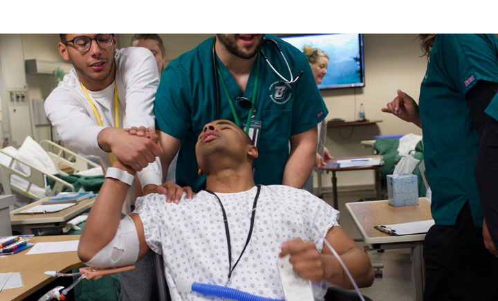 Undergraduate nursing students were challenged with evacuating a hospital unit in less than 10 minutes during a mock drill held in May.