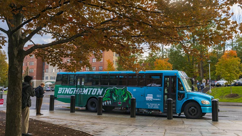 Bus service at Binghamton University will have new rules to comply with social distancing.