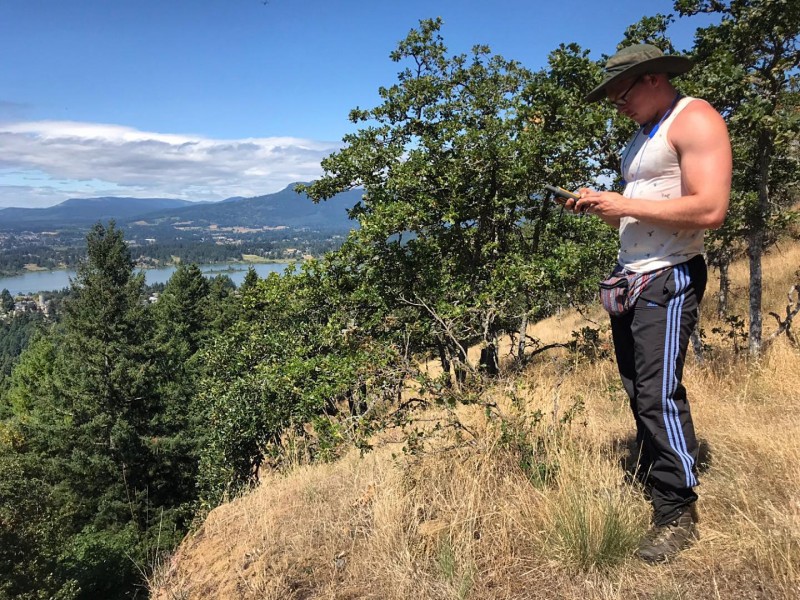 Dylan Jones PhD '23 conducts research in the field.