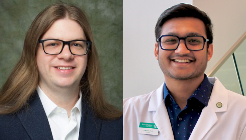 Assistant Professor of Pharmaceutical Sciences Phil Hughes, third-year PharmD student Kahaan Shah
