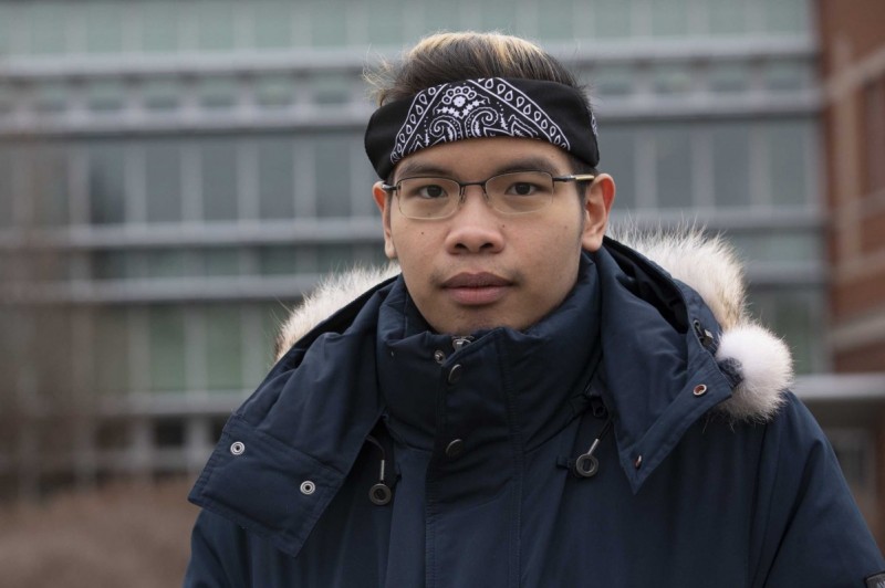 Justin Michael Martin visits campus, which was largely vacated due to the coronavirus epidemic.