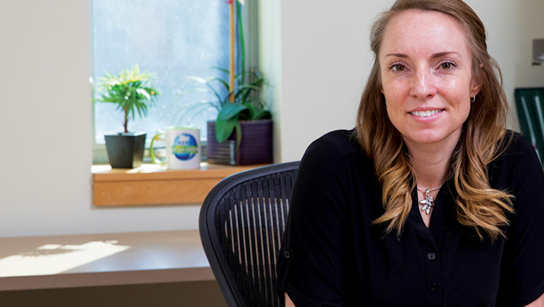 Kim Brimhall, assistant professor of social work, is helping improve cultures of inclusion, trust and psychological safety in the clinical setting.