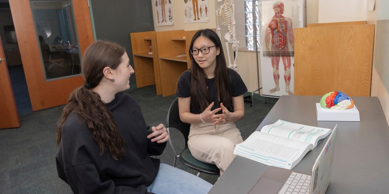 Drop-in advising hours in the NLC Study Lounge are just one of the many benefits students living in the Nursing Learning Community enjoy.