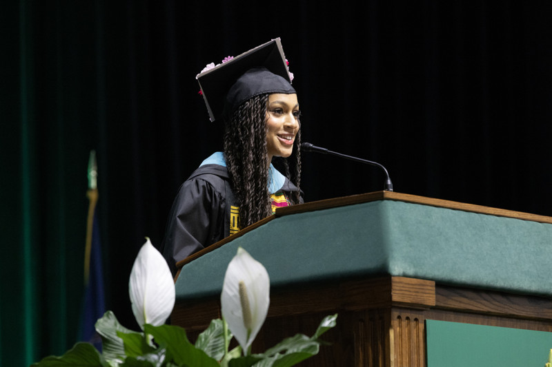 “Every single one of us carries a story of resilience.” - Paris DeFreitas, graduate student speaker